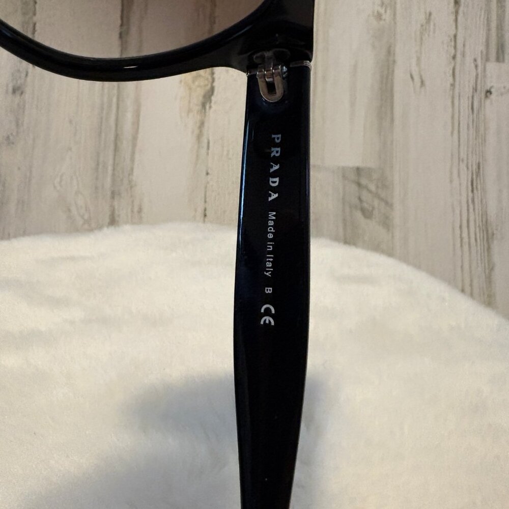 PRADA Round Sunglasses Black Frames Smoke Lens Designer Glasses - Picture 5 of 14